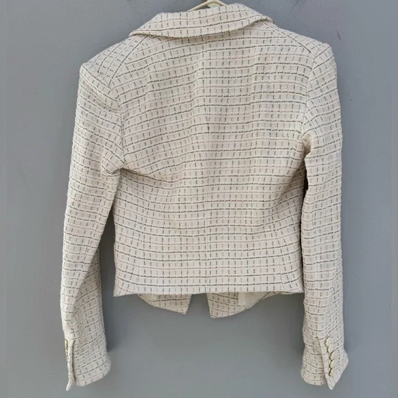 Veronica Beard White Plaid Blazer in Size 0 - Picture 6 of 11